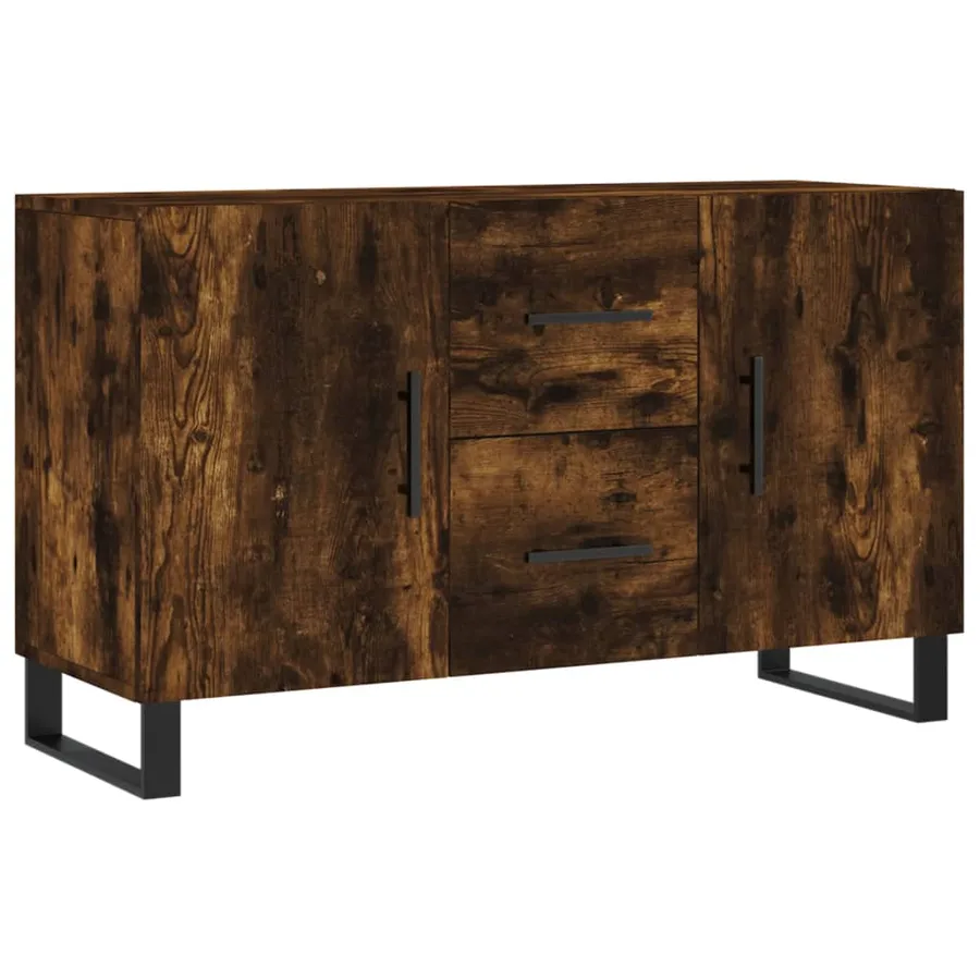 Buffet chêne fumé 100x36x60 cm bois d'ingénierie - 2