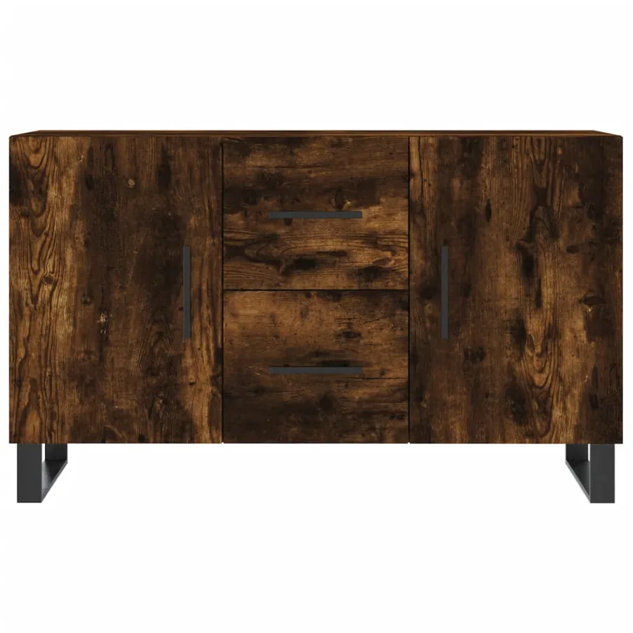 Buffet chêne fumé 100x36x60 cm bois d'ingénierie - 6