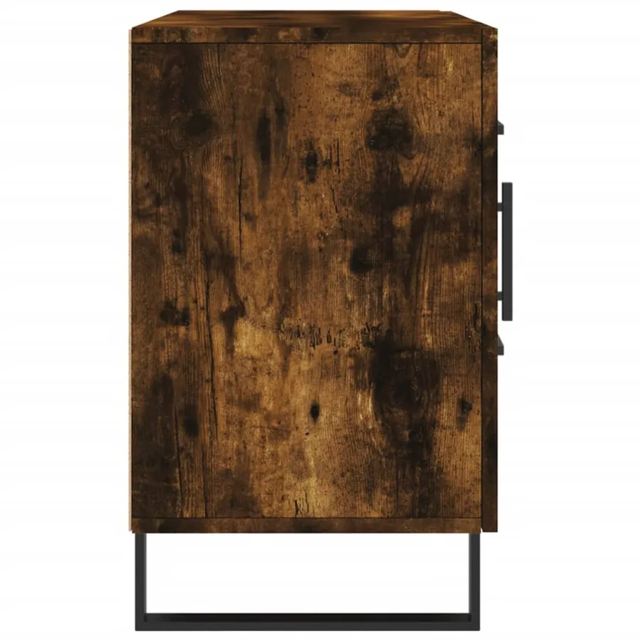 Buffet chêne fumé 100x36x60 cm bois d'ingénierie - 7