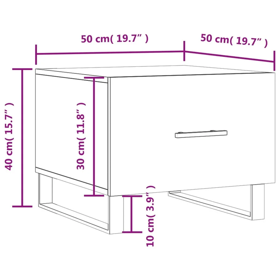 Tables basses 2 pcs chêne marron 50x50x40 cm bois d'ingénierie - 13