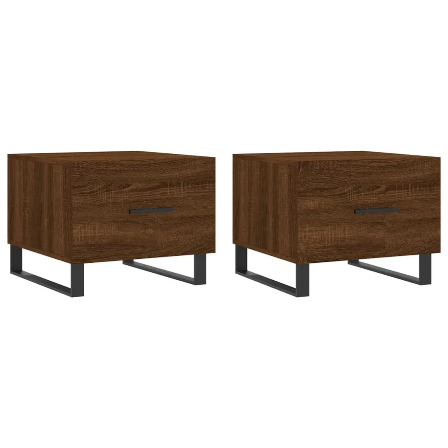 Tables basses 2 pcs chêne marron 50x50x40 cm bois d'ingénierie - 2