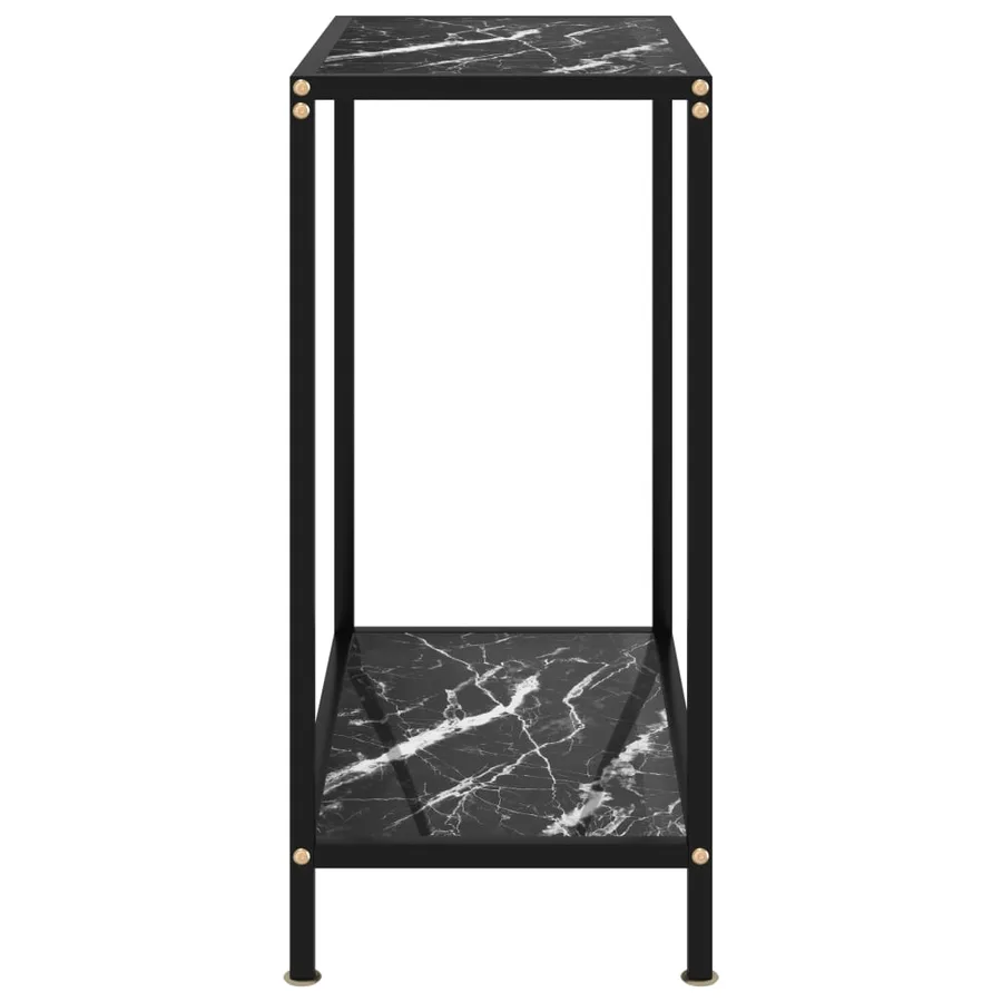 Table console Noir 60x35x75 cm Verre trempé - 3