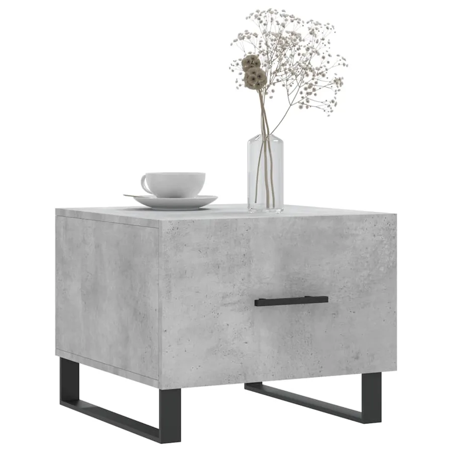 Table basse gris béton 50x50x40 cm bois d'ingénierie - 3