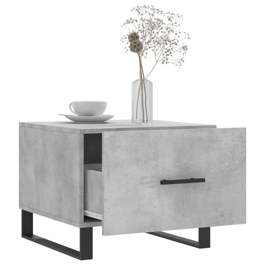 Table basse gris béton 50x50x40 cm bois d'ingénierie - 4