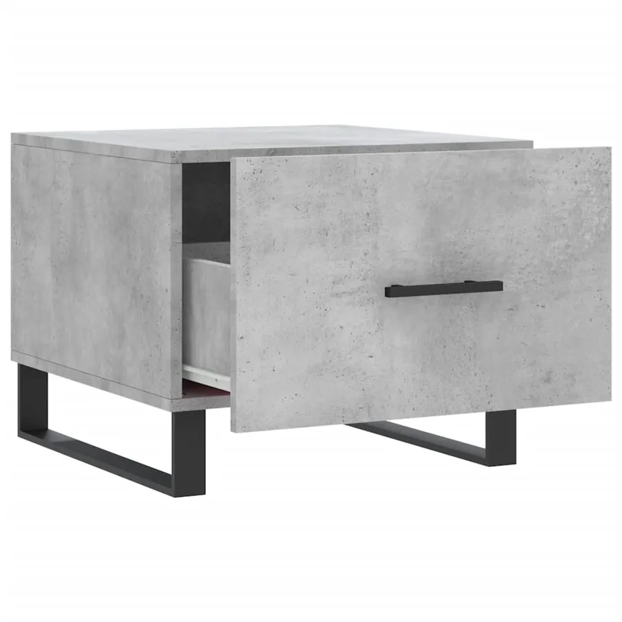 Table basse gris béton 50x50x40 cm bois d'ingénierie - 6