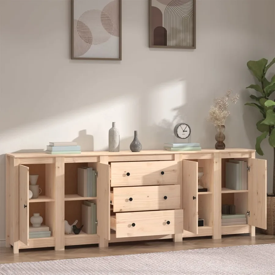 Buffet 230x35x80 cm Bois massif de pin - 3