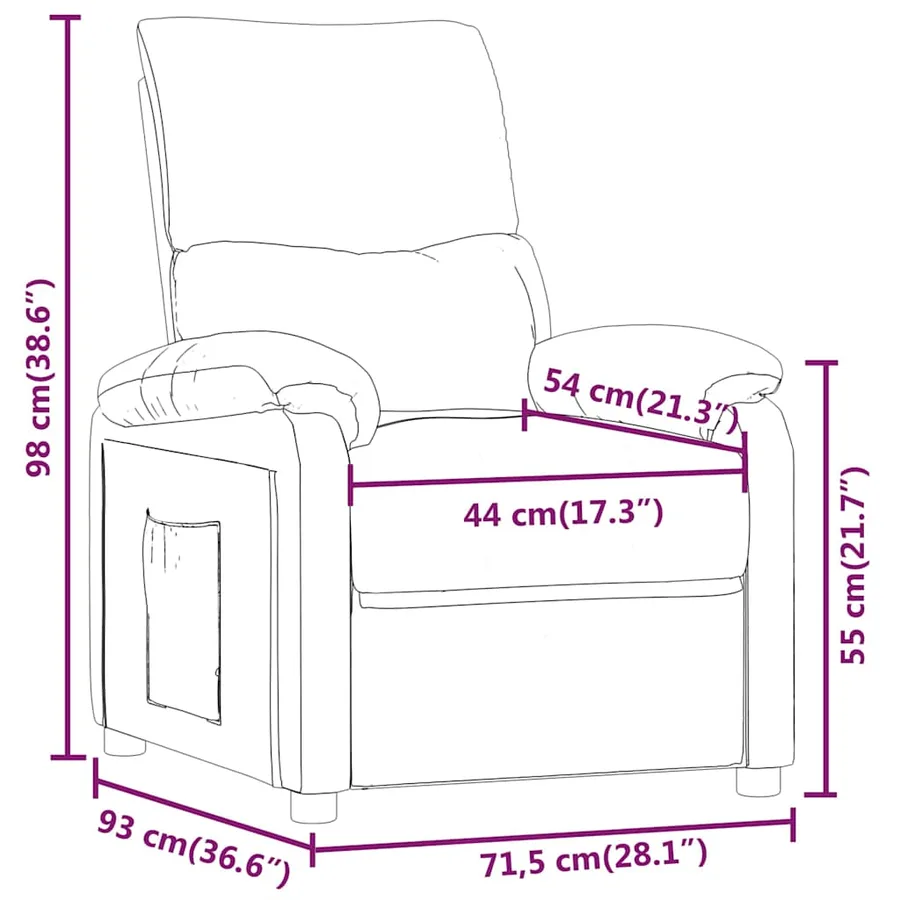 Fauteuil inclinable Noir Tissu - 9