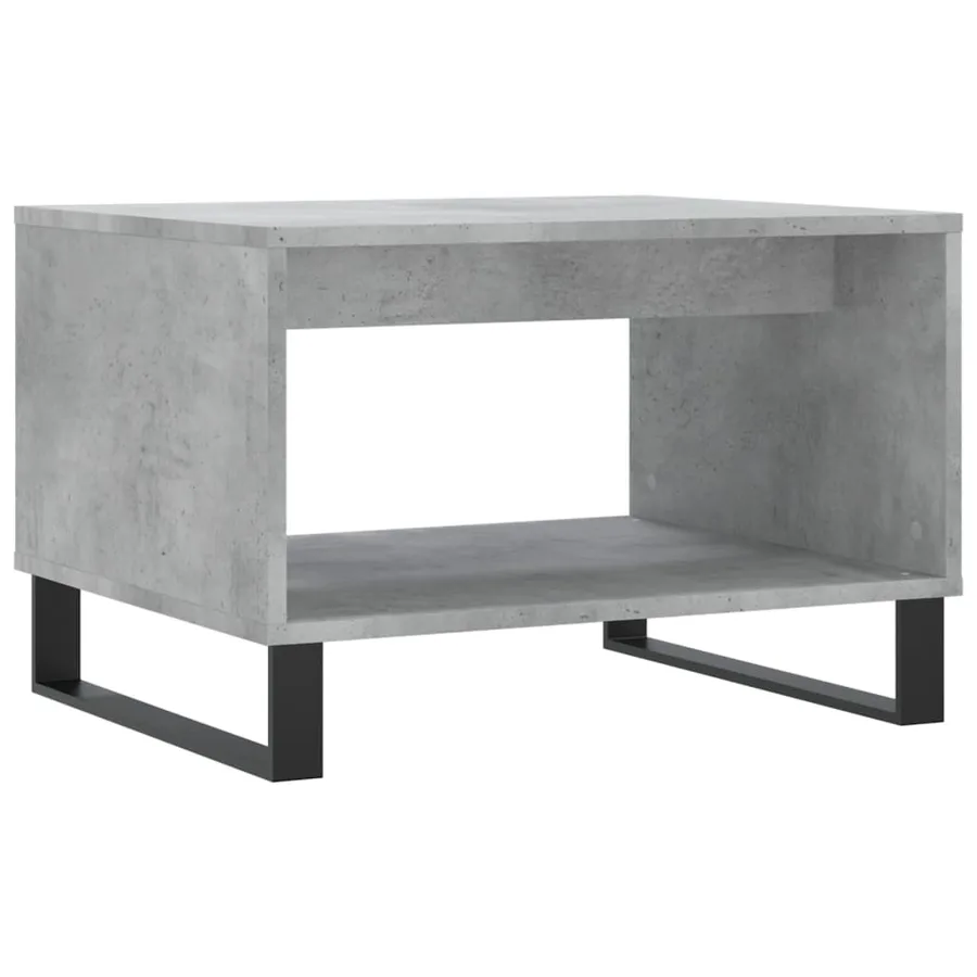 Table basse gris béton 60x50x40 cm bois d'ingénierie - 2