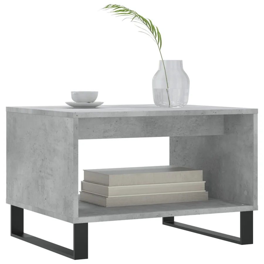 Table basse gris béton 60x50x40 cm bois d'ingénierie - 3