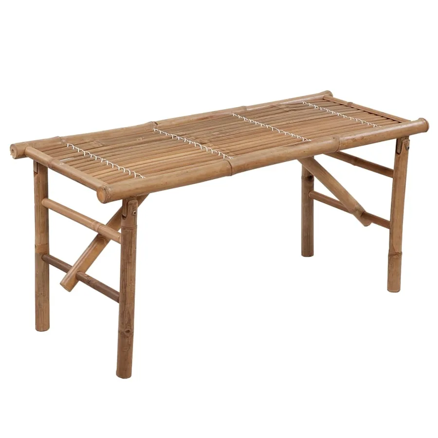 Banc de jardin pliable avec coussin 118 cm Bambou - 2