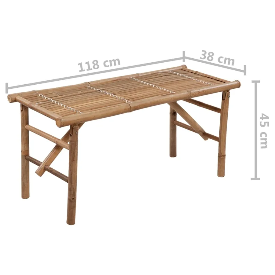 Banc de jardin pliable avec coussin 118 cm Bambou - 8
