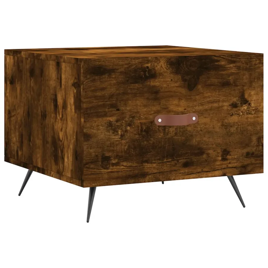 Table basse Chêne fumé 50x50x40 cm Bois d'ingénierie - 2