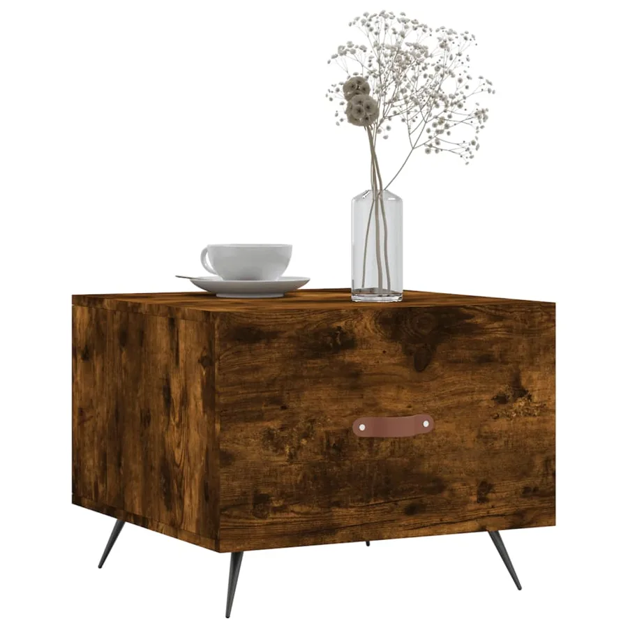 Table basse Chêne fumé 50x50x40 cm Bois d'ingénierie - 3