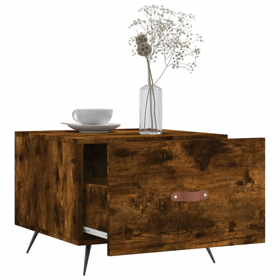 Table basse Chêne fumé 50x50x40 cm Bois d'ingénierie - 4
