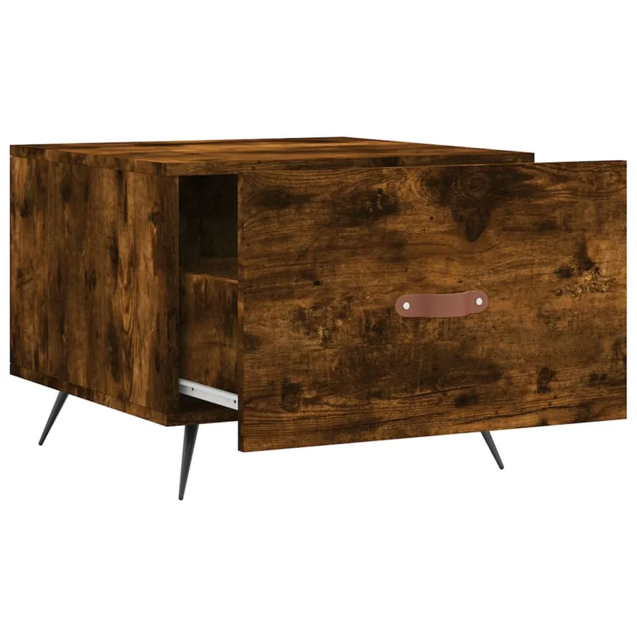 Table basse Chêne fumé 50x50x40 cm Bois d'ingénierie - 6