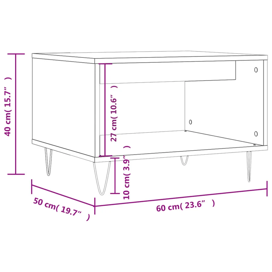 Table basse sonoma gris 60x50x40 cm bois d'ingénierie - 9