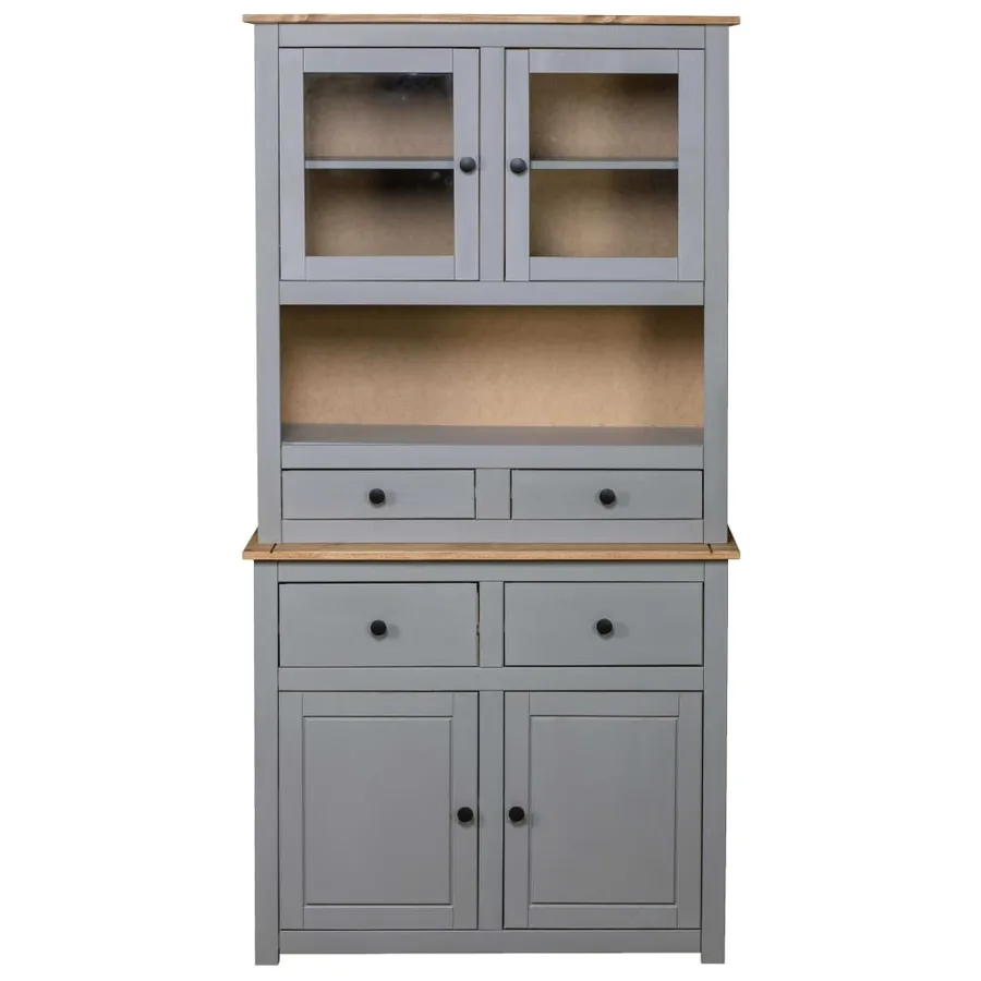 Buffet haut Gris 93x40,5x180 cm Pin Gamme Panama - 3