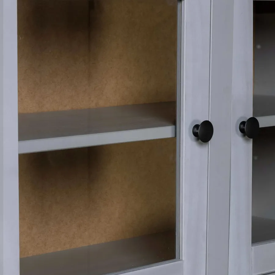 Buffet haut Gris 93x40,5x180 cm Pin Gamme Panama - 5