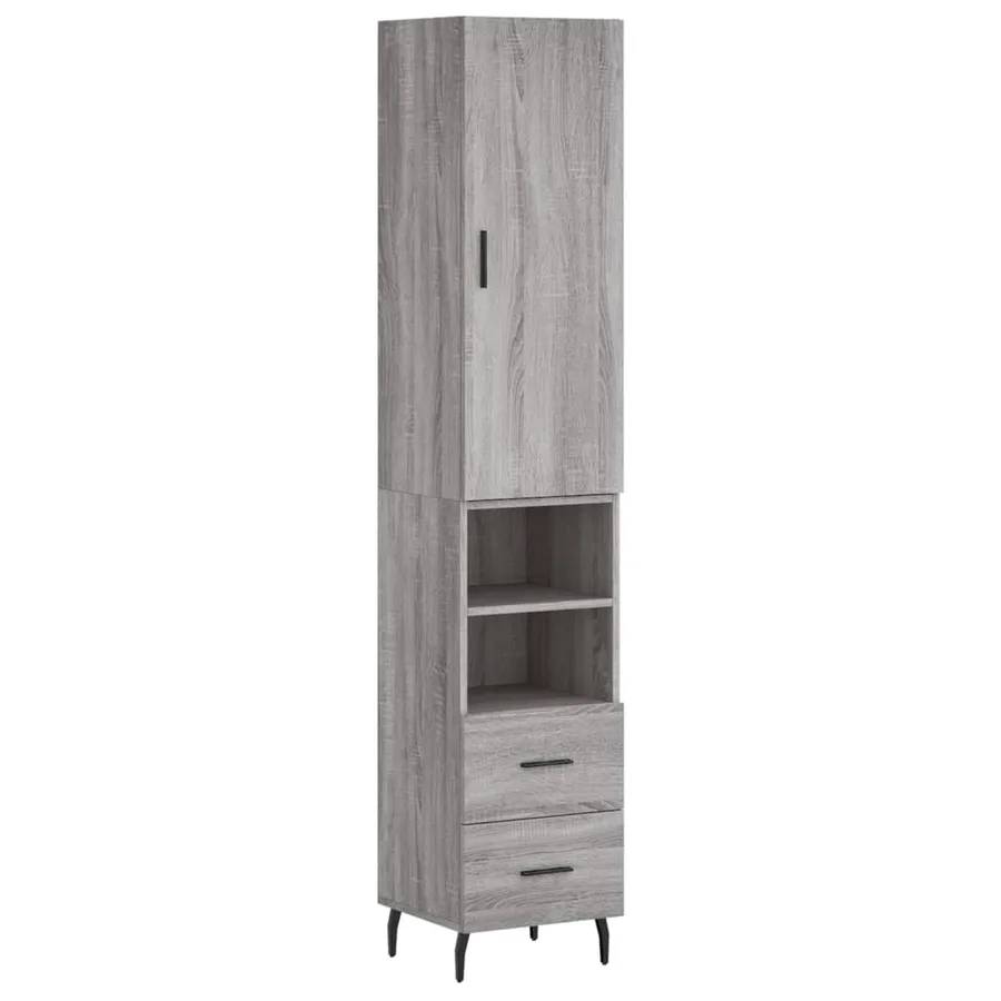Buffet haut Sonoma gris 34,5x34x180 cm Bois d'ingénierie - 2