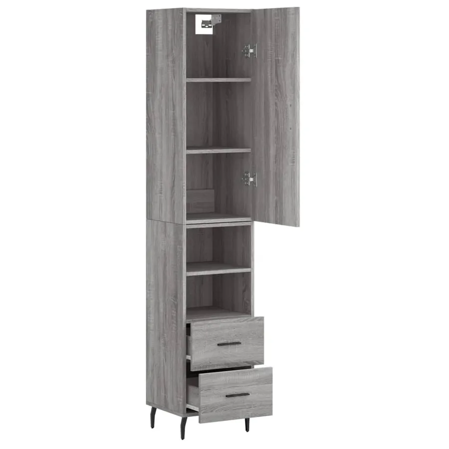 Buffet haut Sonoma gris 34,5x34x180 cm Bois d'ingénierie - 4