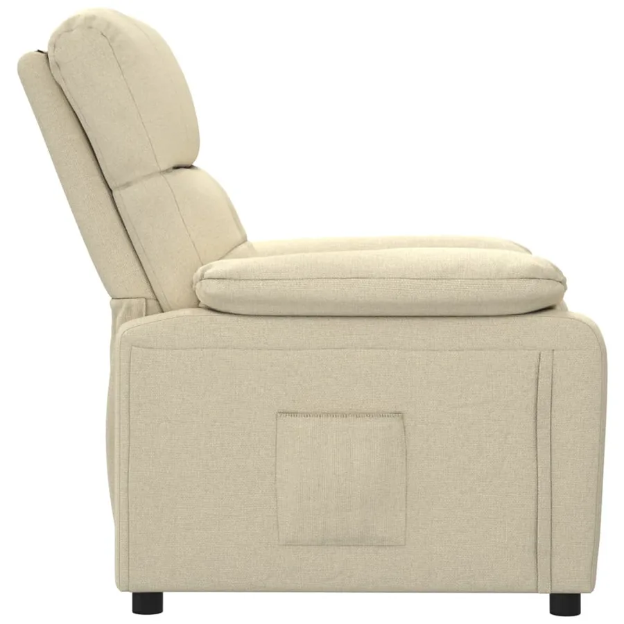 Fauteuil inclinable Crème Tissu - 4