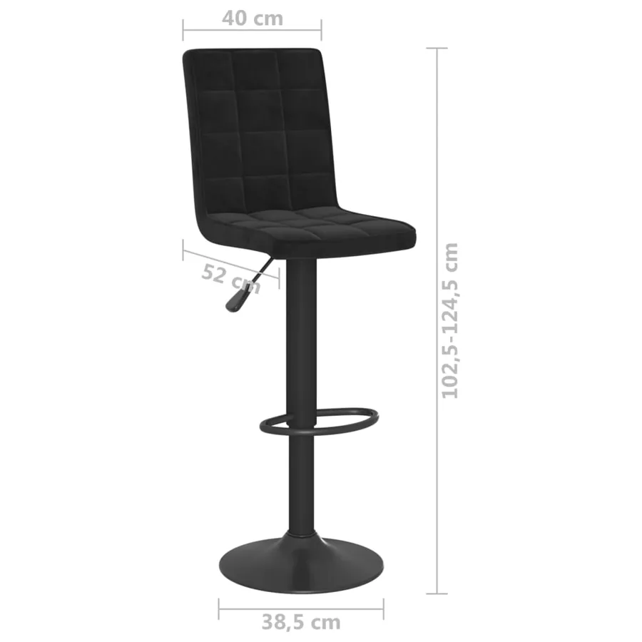 Tabourets de bar lot de 2 noir velours - 10
