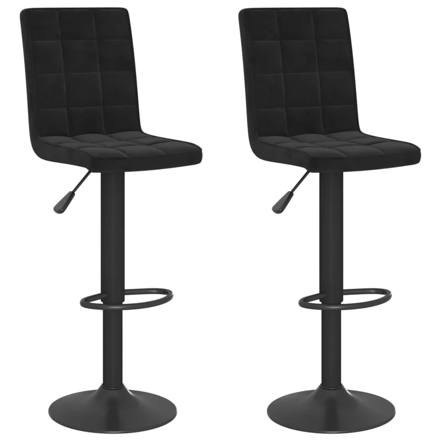 Tabourets de bar lot de 2 noir velours - 2