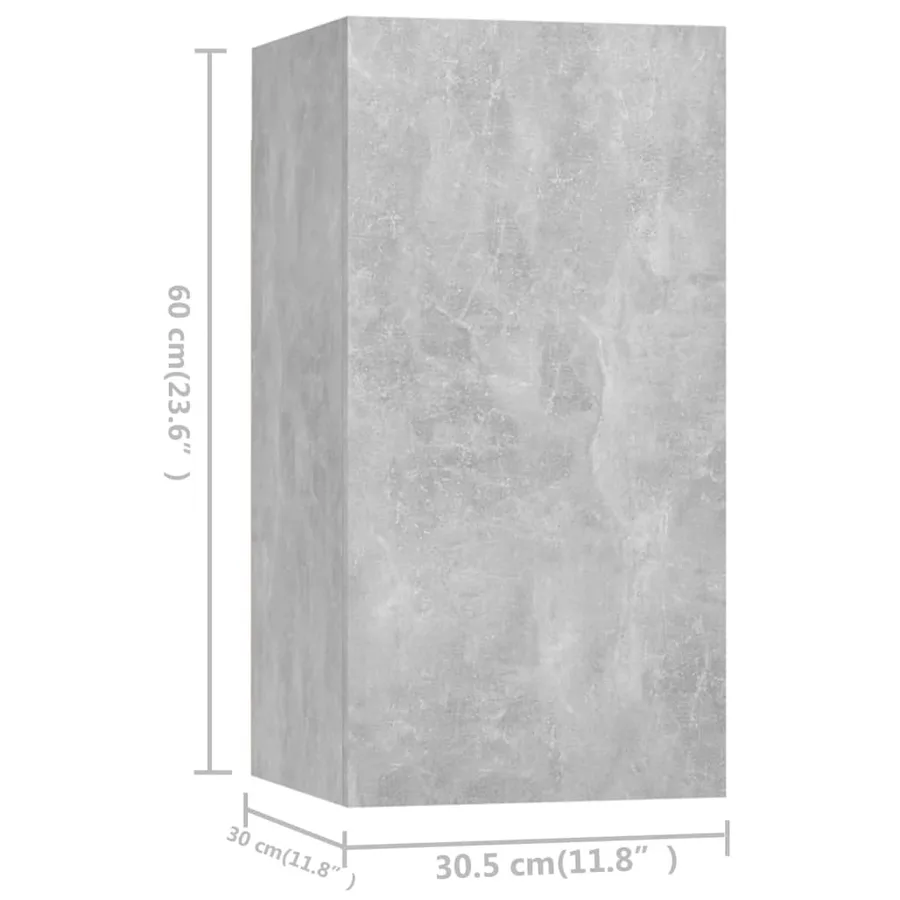 Ensemble de meubles TV 4 pcs Gris béton Bois d'ingénierie - 7
