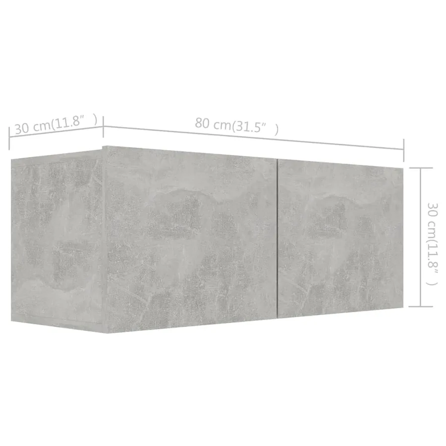Ensemble de meubles TV 4 pcs Gris béton Bois d'ingénierie - 8