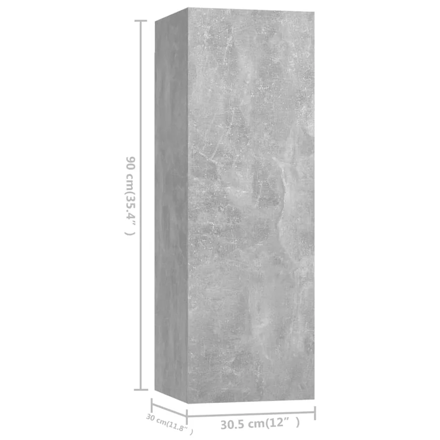 Ensemble de meubles TV 4 pcs Gris béton Bois d'ingénierie - 9