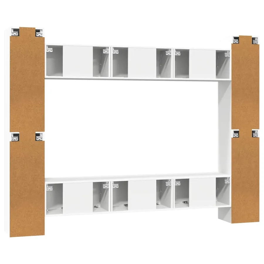 Ensemble de meubles TV 10 pcs Blanc Bois d'ingénierie - 10