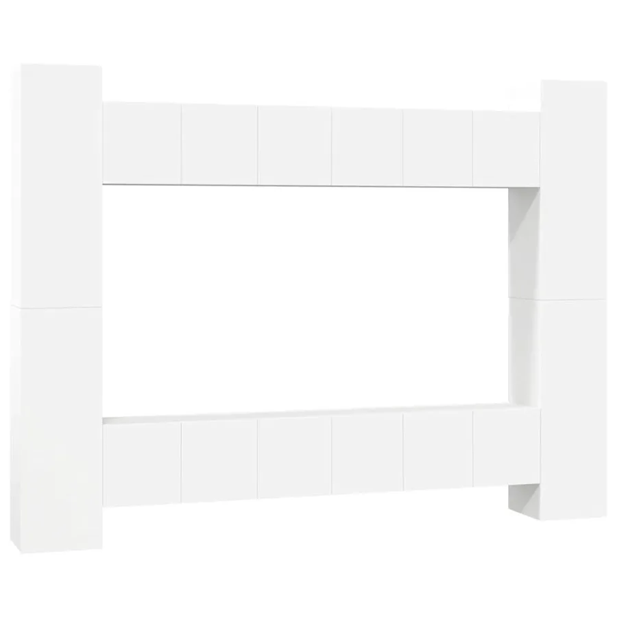 Ensemble de meubles TV 10 pcs Blanc Bois d'ingénierie - 2