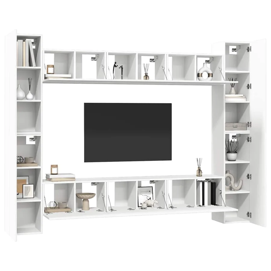 Ensemble de meubles TV 10 pcs Blanc Bois d'ingénierie - 3