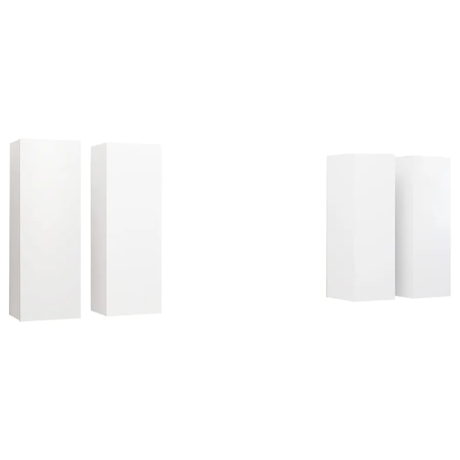 Meubles TV 4 pcs Blanc 30,5x30x90 cm Bois d'ingénierie - 2