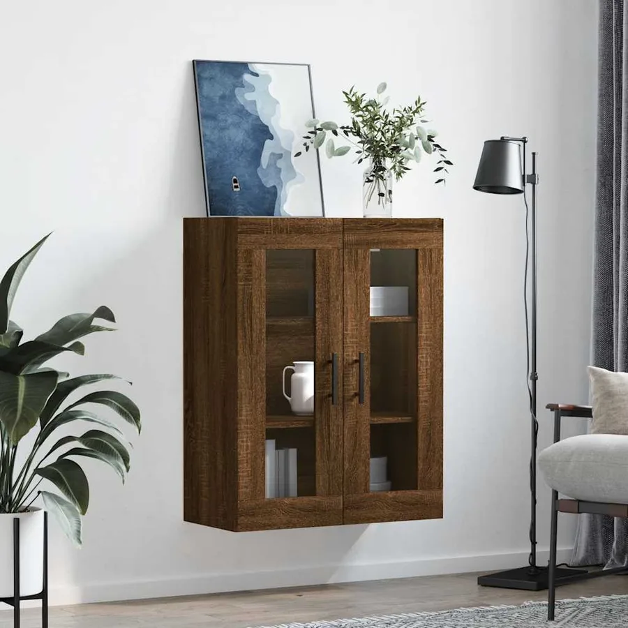 Armoire murale chêne marron 69,5x34x90 cm - 3