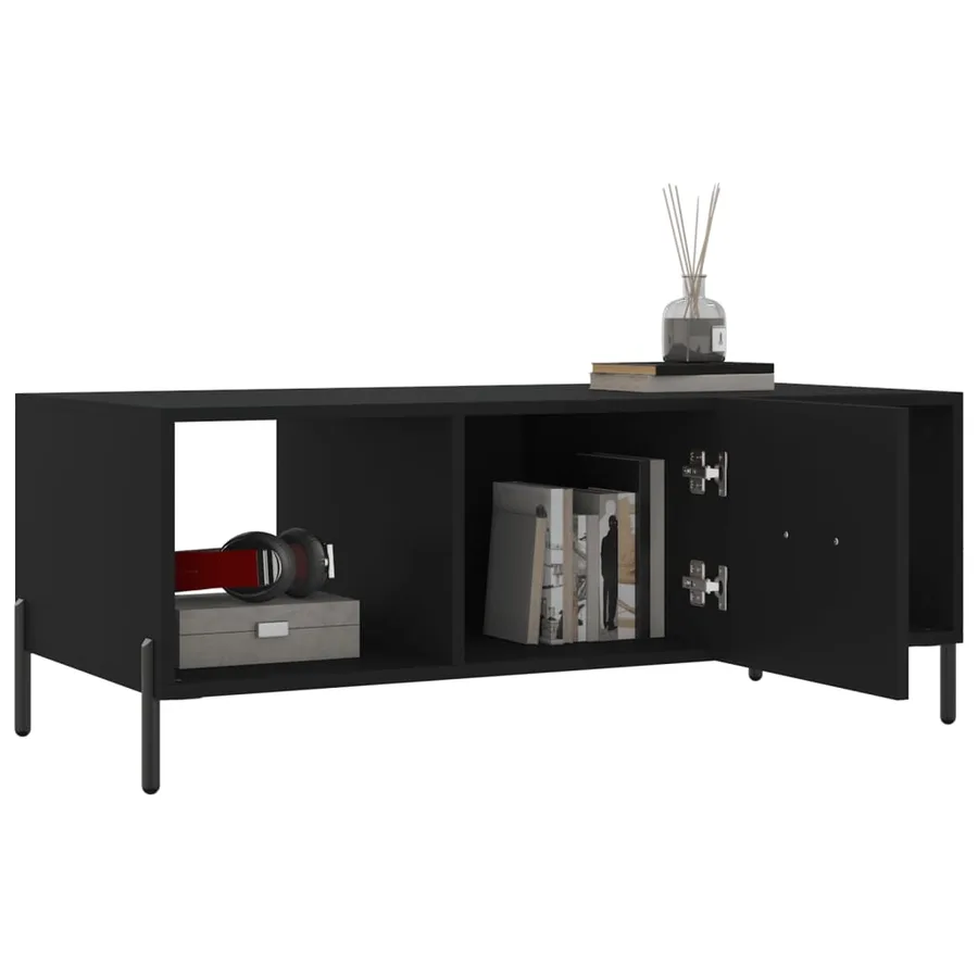 Table basse noir 102x50x40 cm bois d'ingénierie - 4