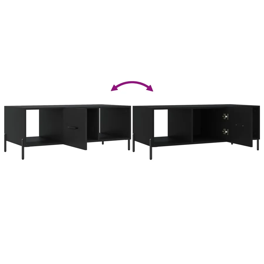 Table basse noir 102x50x40 cm bois d'ingénierie - 9