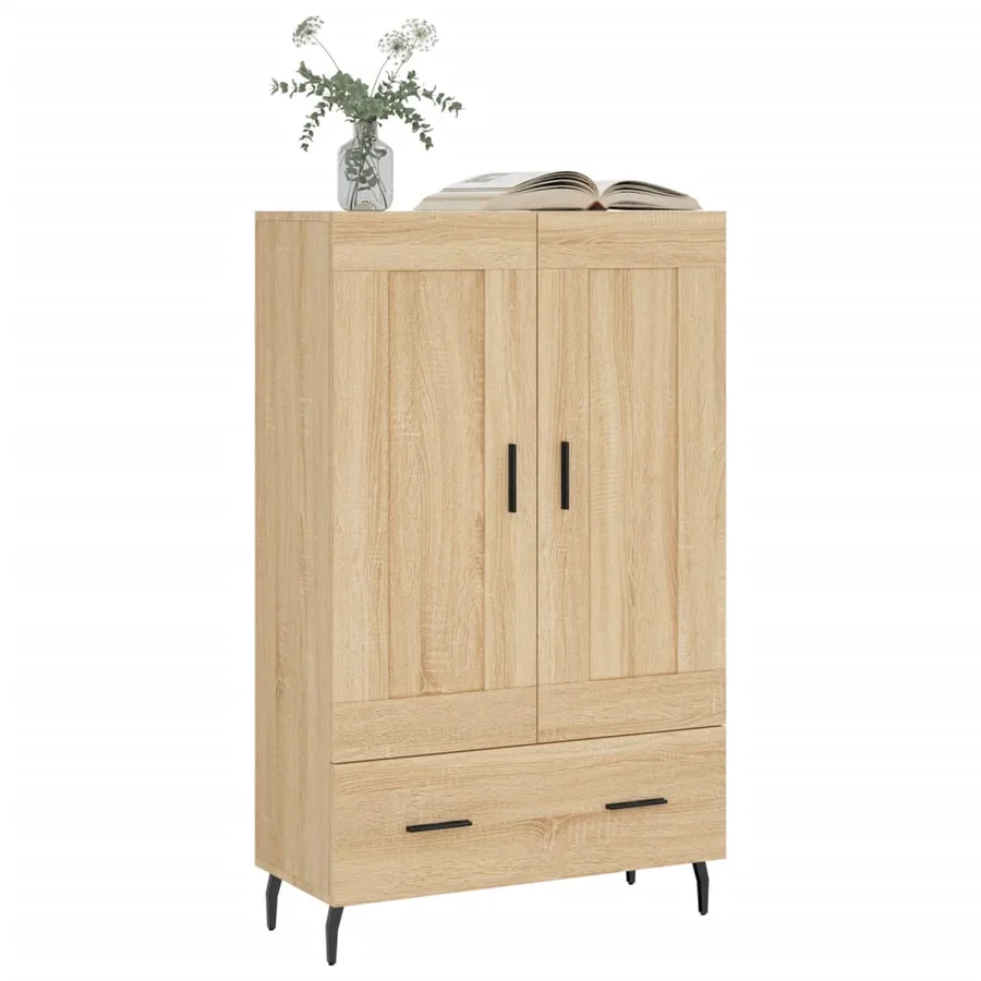 Buffet haut chêne sonoma 69,5x31x115 cm bois d'ingénierie - 3