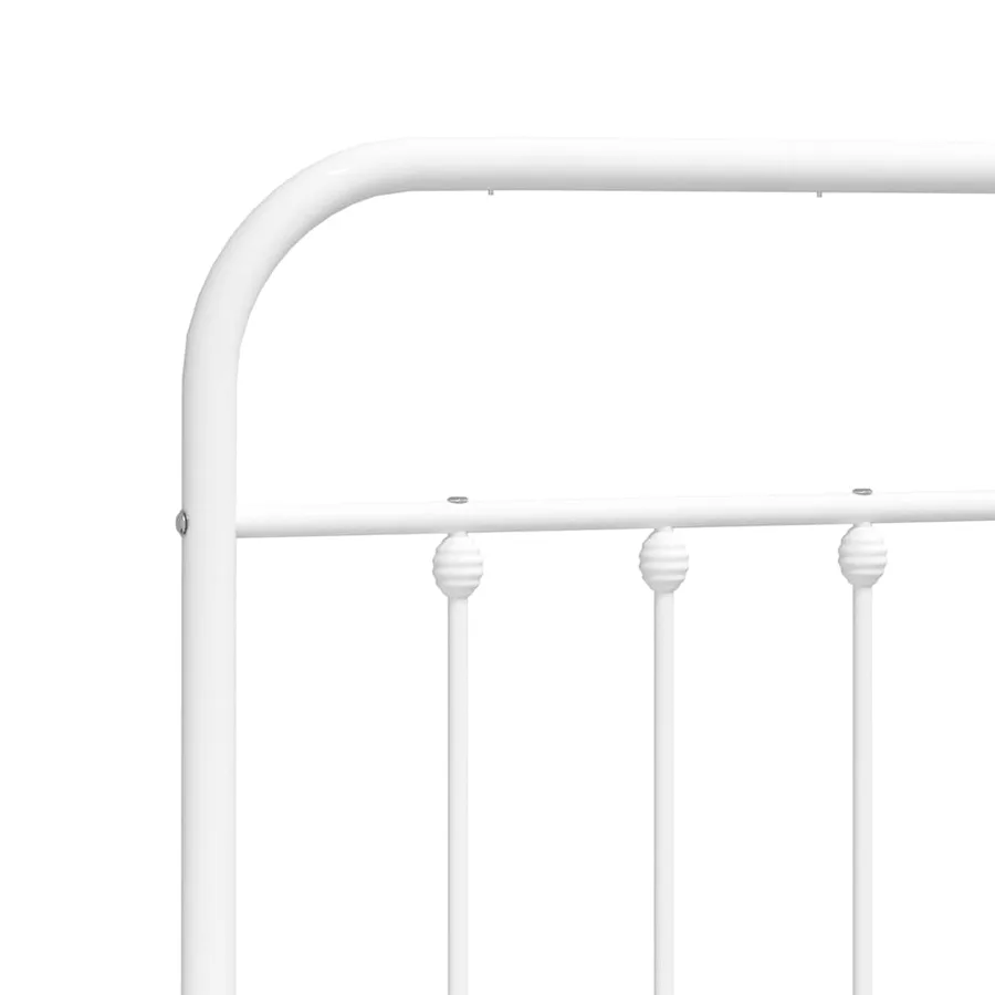 Cadre de lit métal sans matelas et pied de lit blanc 183x213 cm - 9