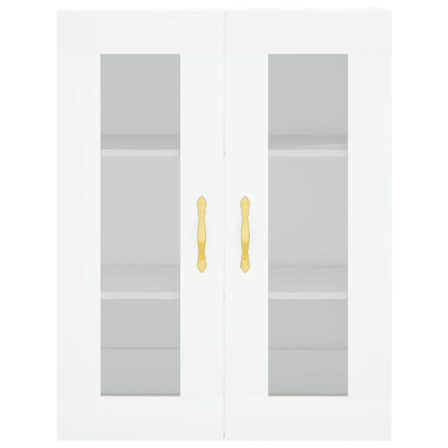 Buffet haut Blanc 69,5x34x180 cm Bois d'ingénierie - 6