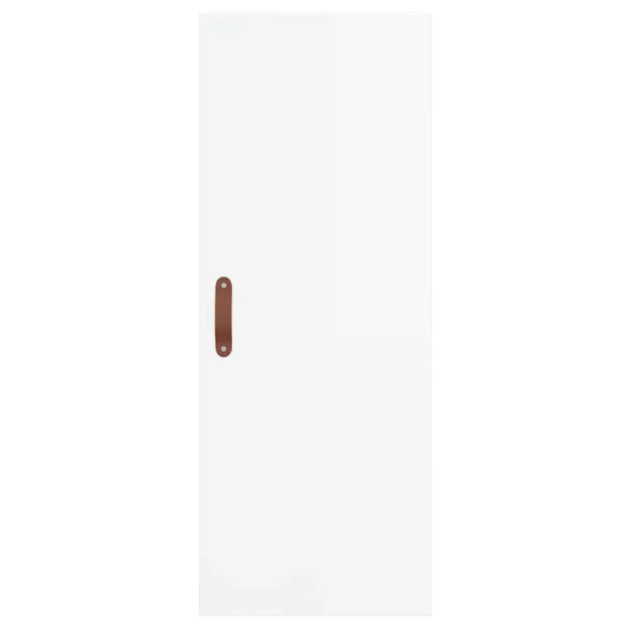 Buffet haut Blanc brillant 34,5x34x180 cm Bois d'ingénierie - 8