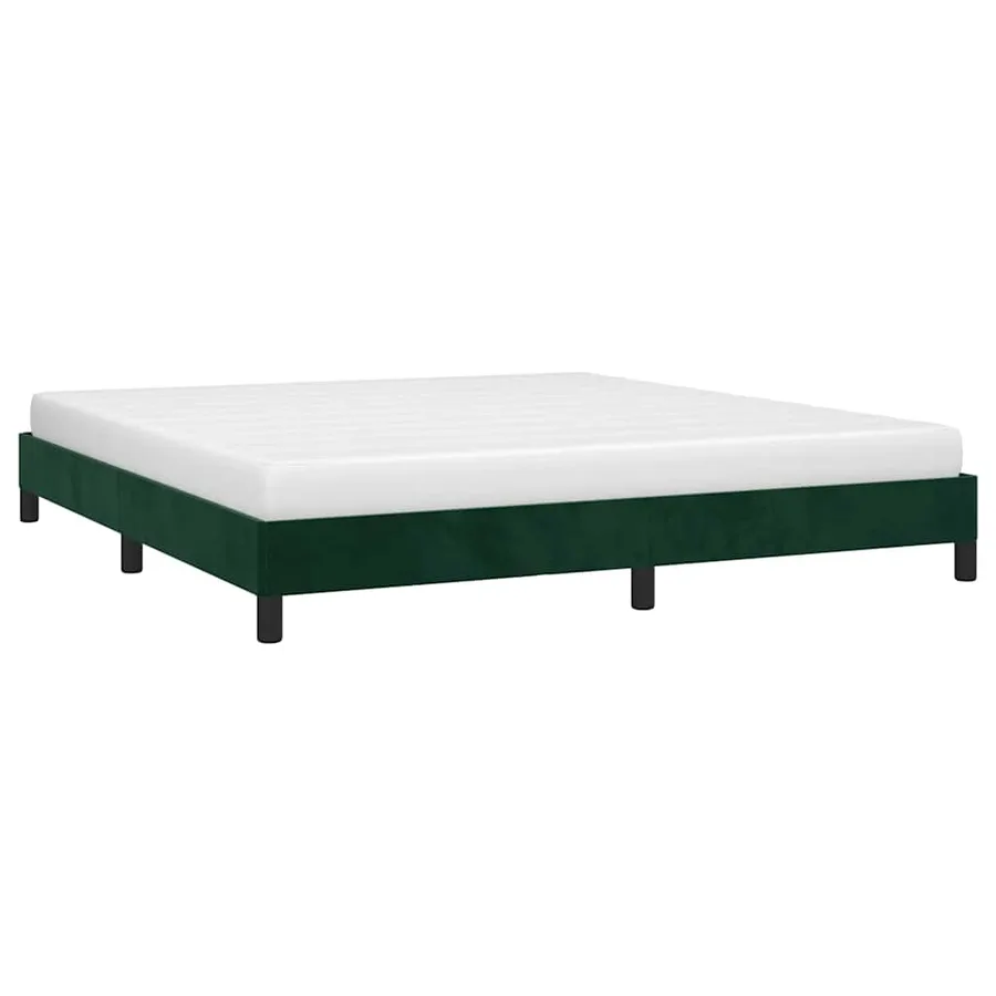 Cadre de lit sans matelas vert foncé 180x200 cm velours - 3
