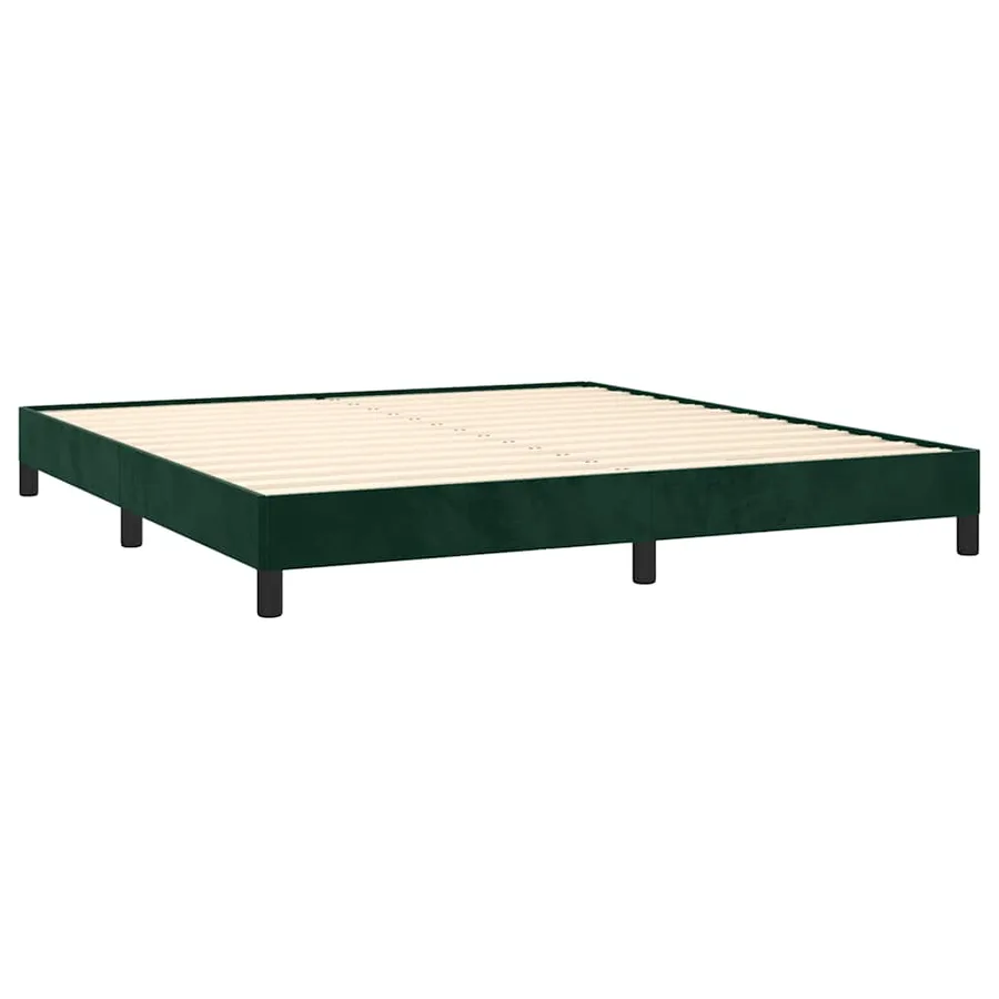 Cadre de lit sans matelas vert foncé 180x200 cm velours - 4