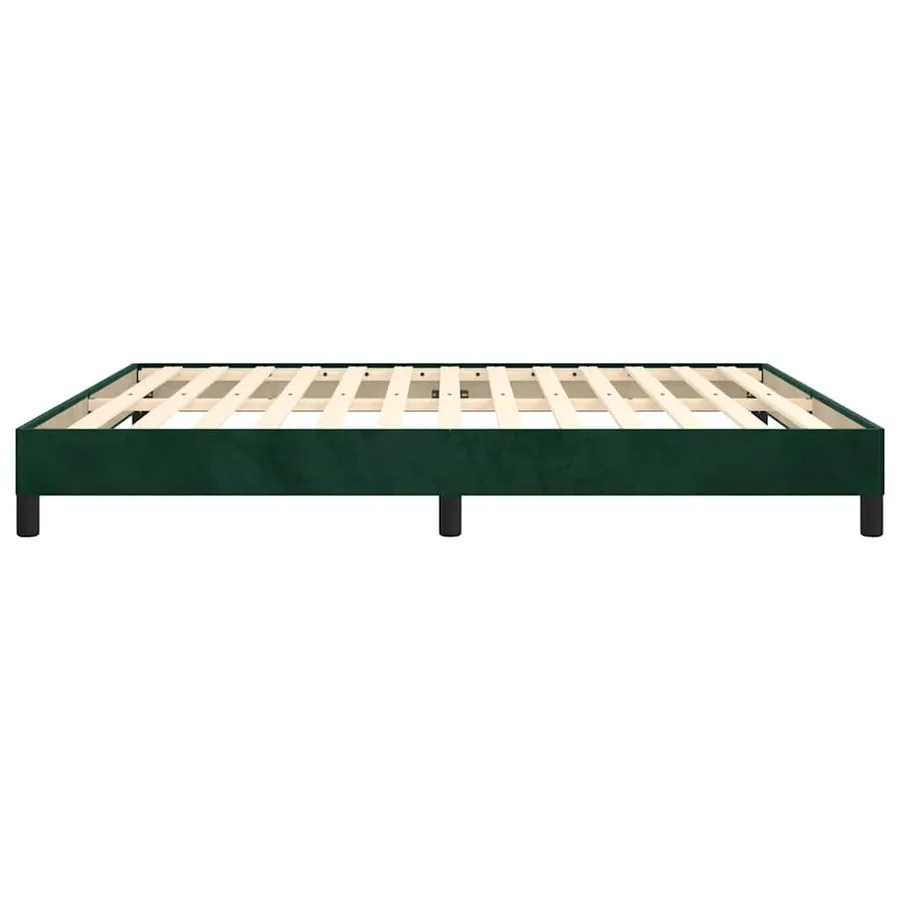 Cadre de lit sans matelas vert foncé 180x200 cm velours - 6