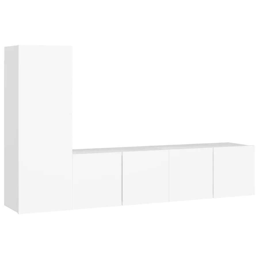 Ensemble de meubles TV 3 pcs Blanc Bois d'ingénierie - 2