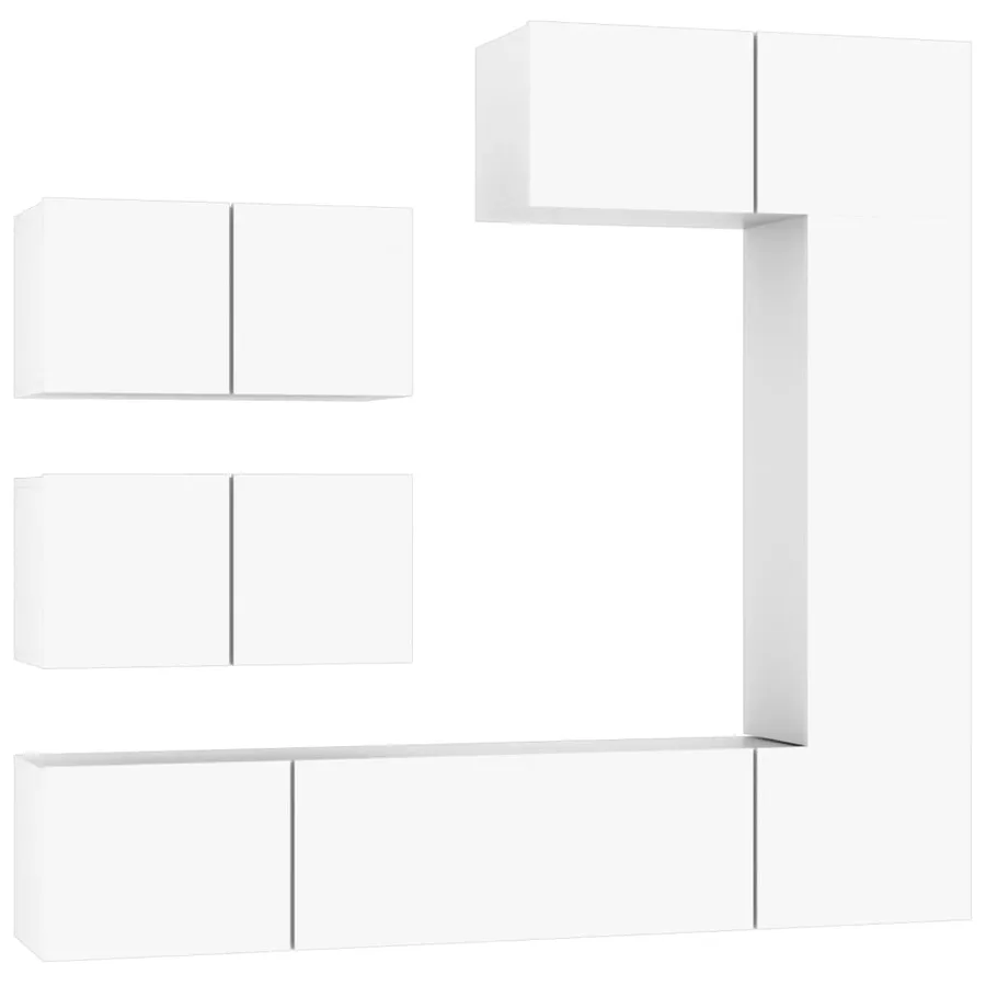 Ensemble de meubles TV 6 pcs Blanc Bois d'ingénierie - 2