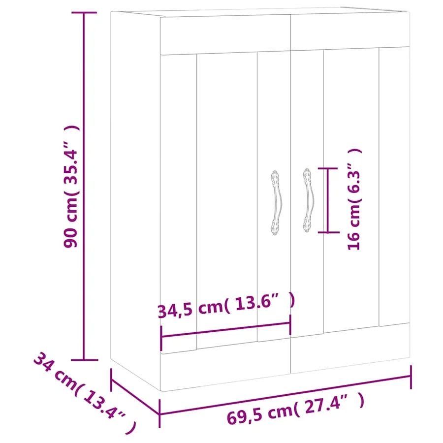 Armoire murale noir 69,5x34x90 cm - 13