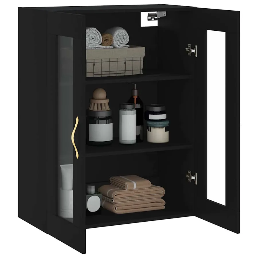 Armoire murale noir 69,5x34x90 cm - 5