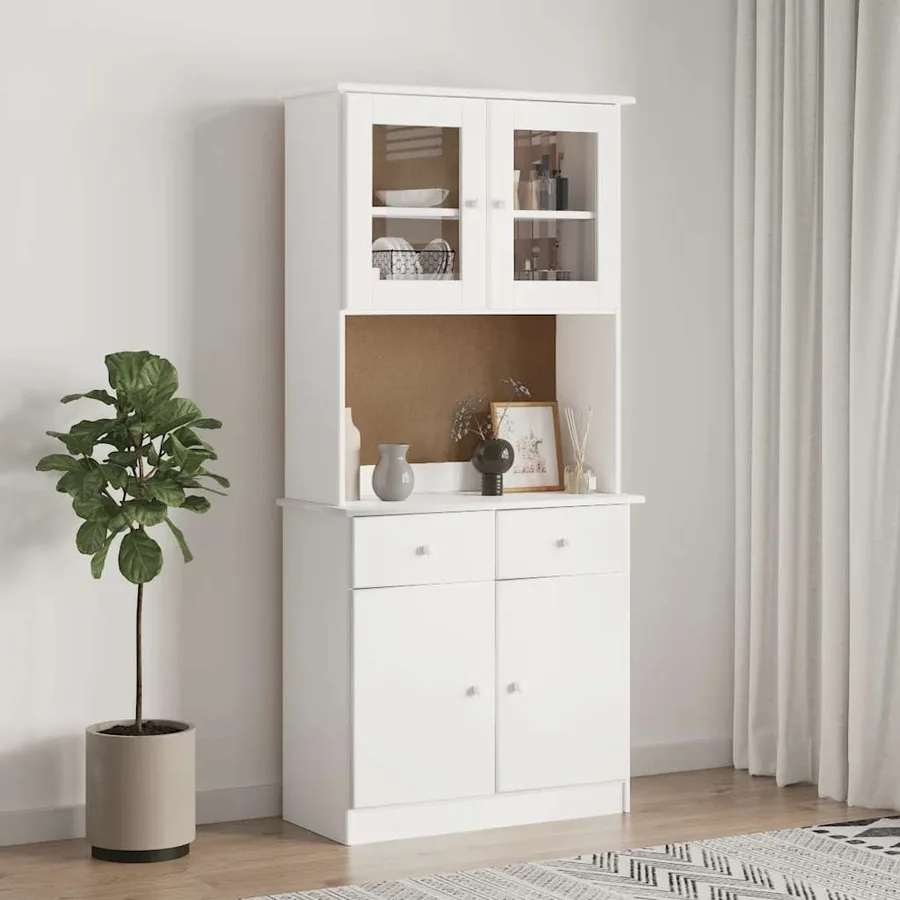 Dessus de commode ALTA blanc 77x30x92 cm bois massif de pin - 3