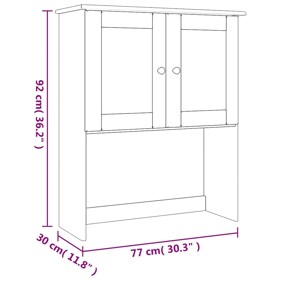 Dessus de commode ALTA blanc 77x30x92 cm bois massif de pin - 9